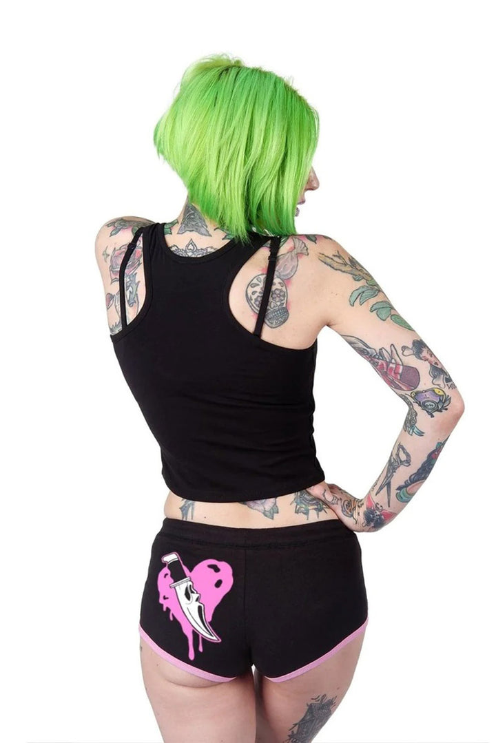 Scream Heart Pink Trim Shorts