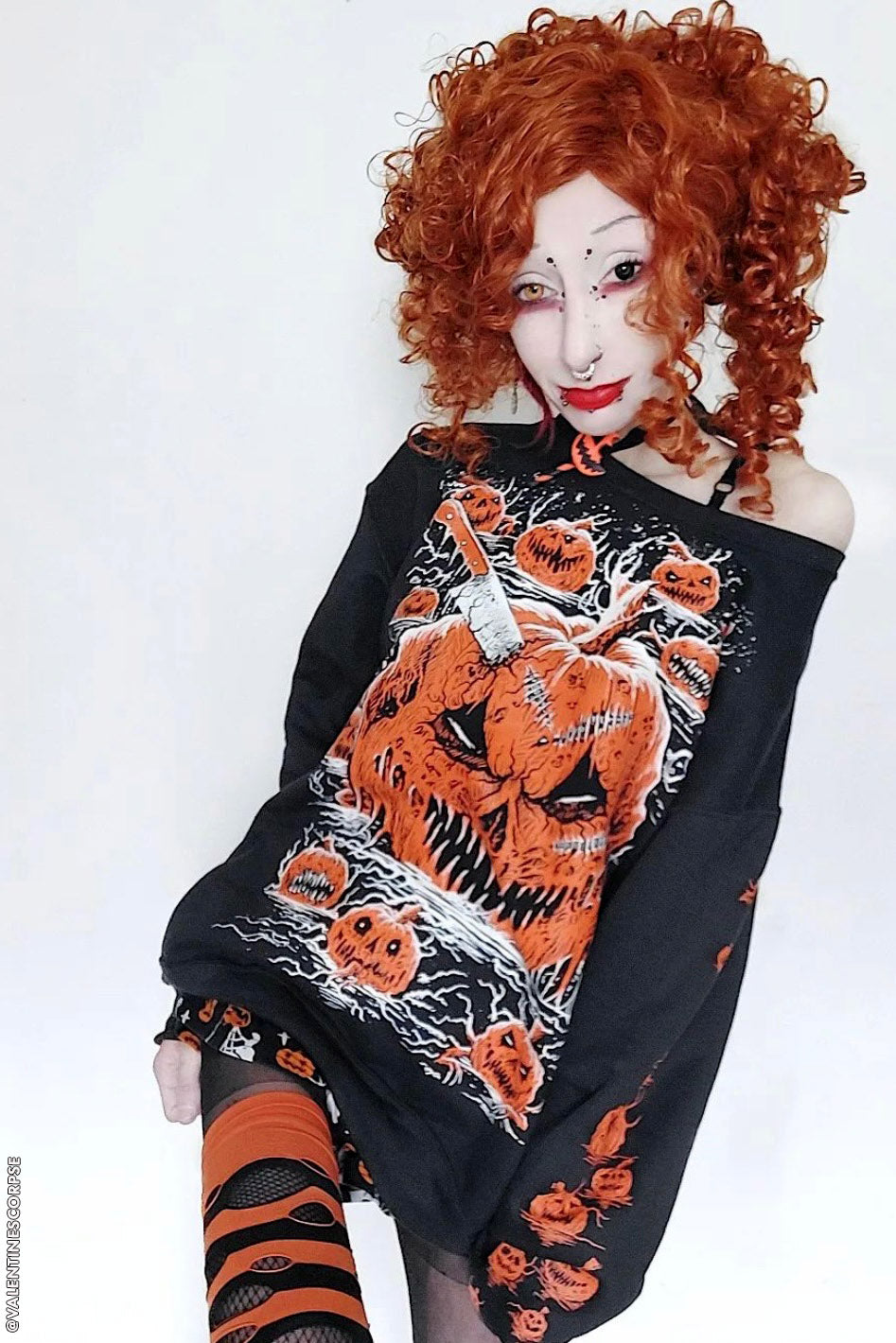 Possessed Pumpkin Patch Sweatshirt w/ Pumpkin Sleeves