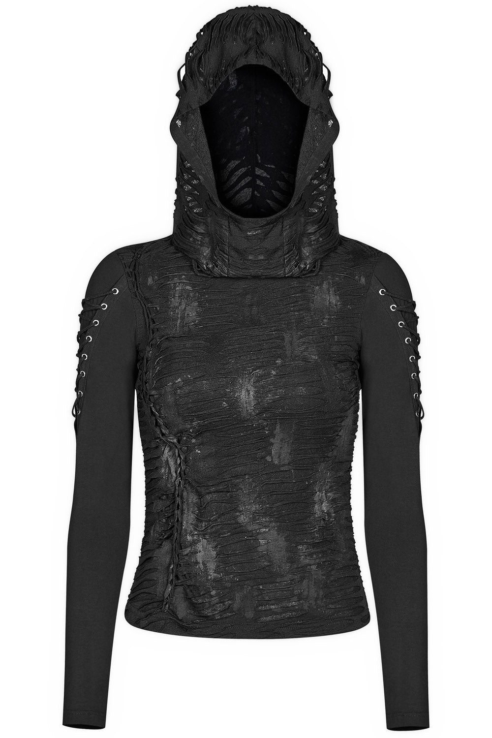 Warling Shredded Hooded Top