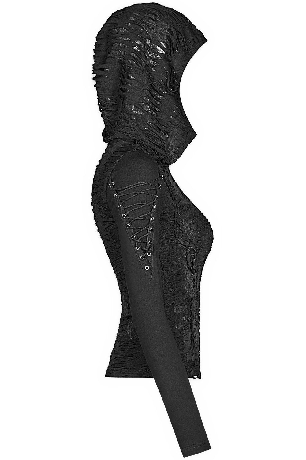 Warling Shredded Hooded Top