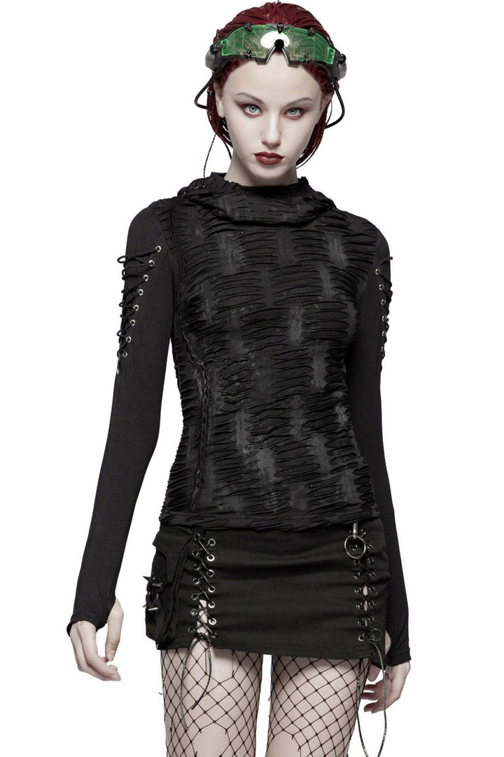 Warling Shredded Hooded Top