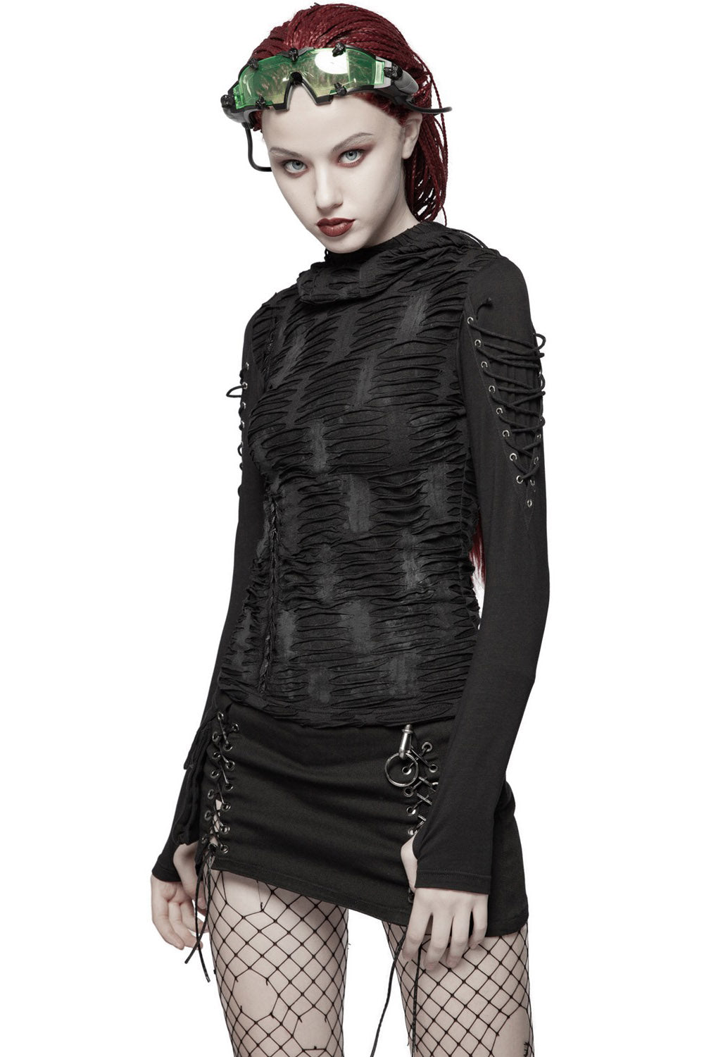 Warling Shredded Hooded Top