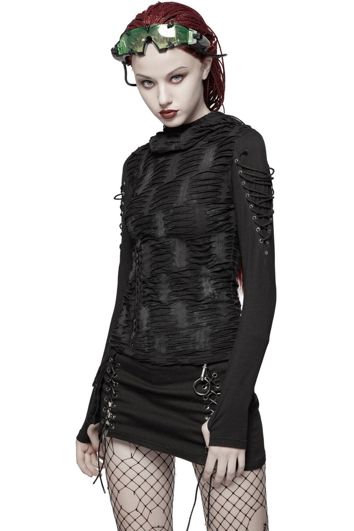 Warling Shredded Hooded Top