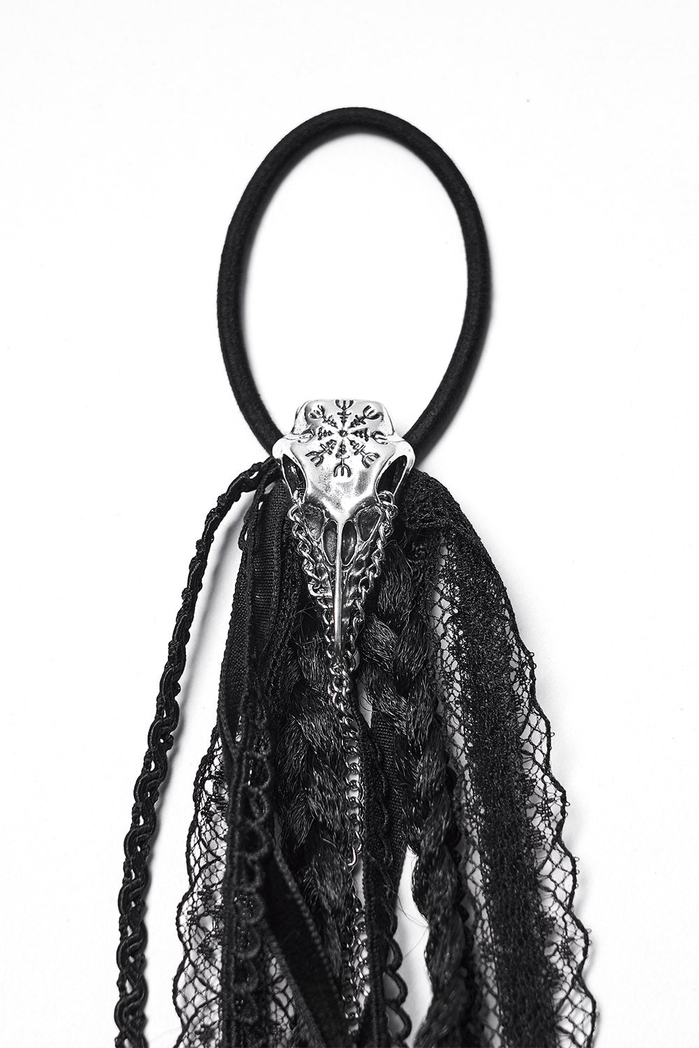 braided hair accessory extension on rubber band 