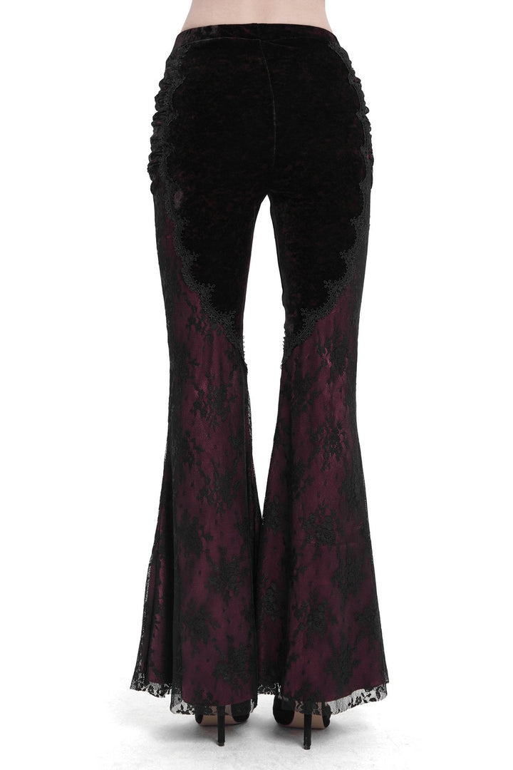 ruched gothic flared leggings pants