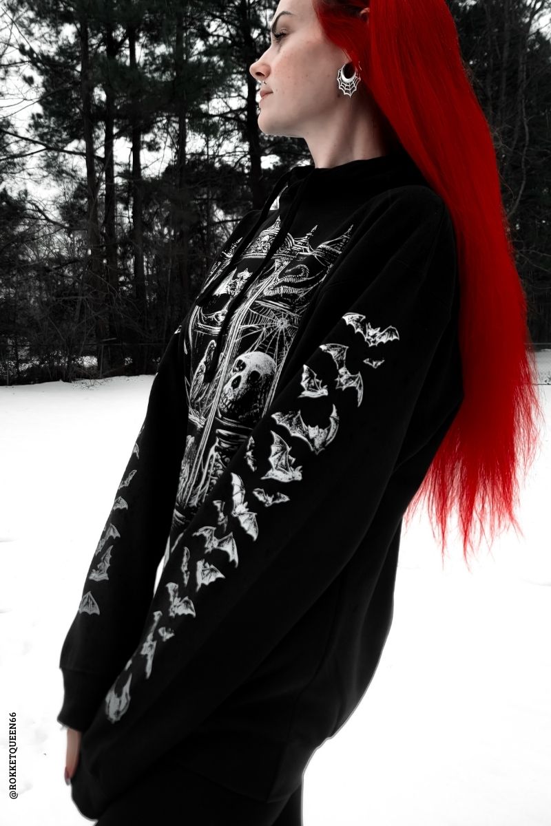 vintage goth jacket with bat sleeves