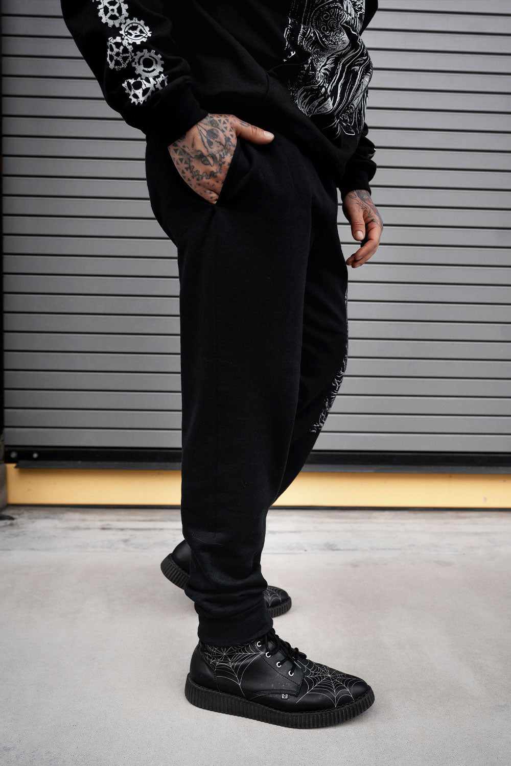 heavy metal raven jogger pants