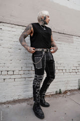unisex authentic leather gunmetal grey studded belt