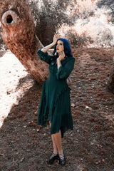 Allonge Garden Dress in dark green from Lively Ghosts