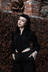 goth fashion pointed hem midriff blouse