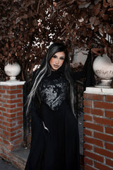 Lively Ghosts black and silver patterned corset top