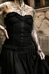 Goth fashion bustier top with lace