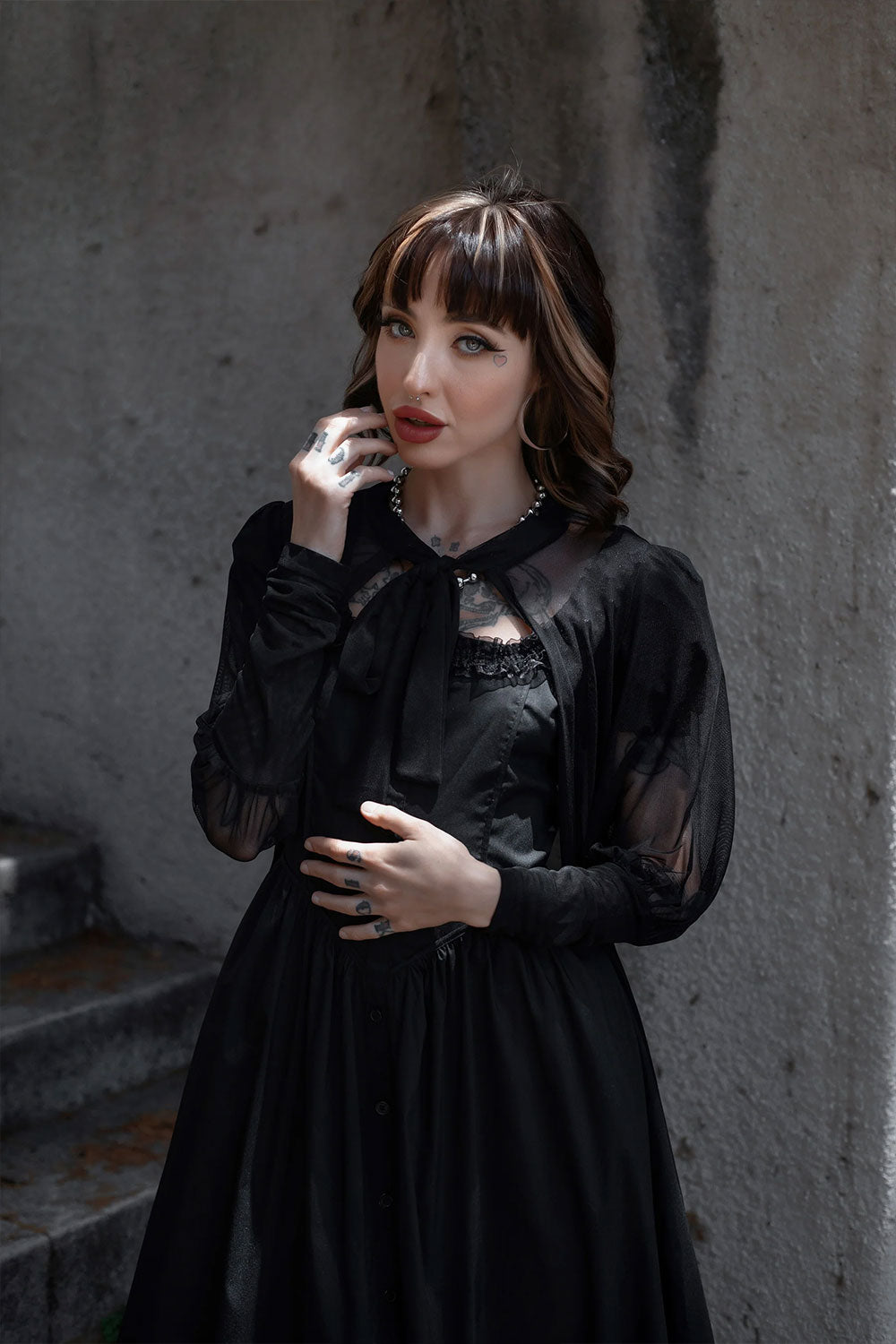 witchy occult lightweight black duster with pockets