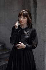 witchy occult lightweight black duster with pockets