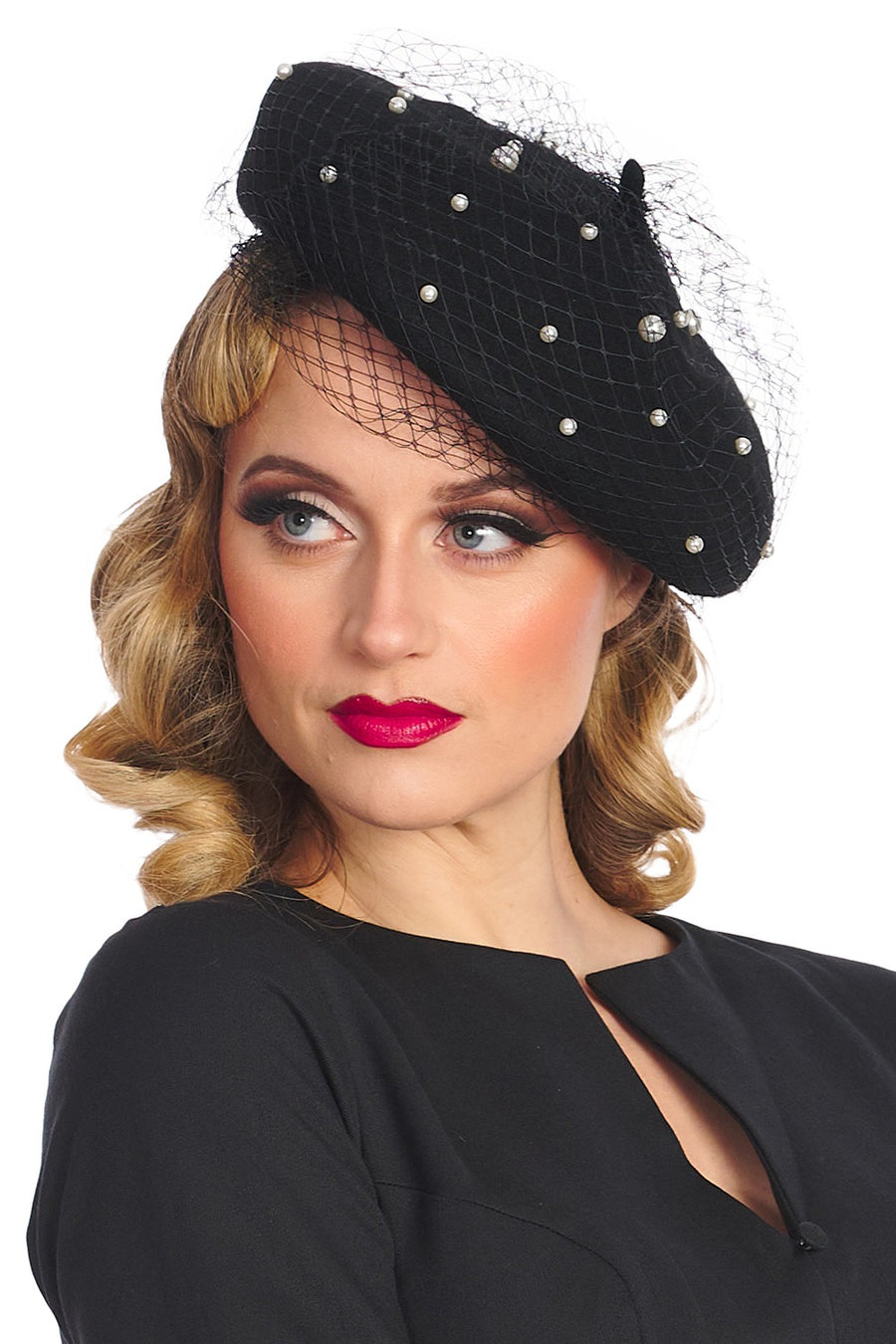 gothic pinup beret hat 