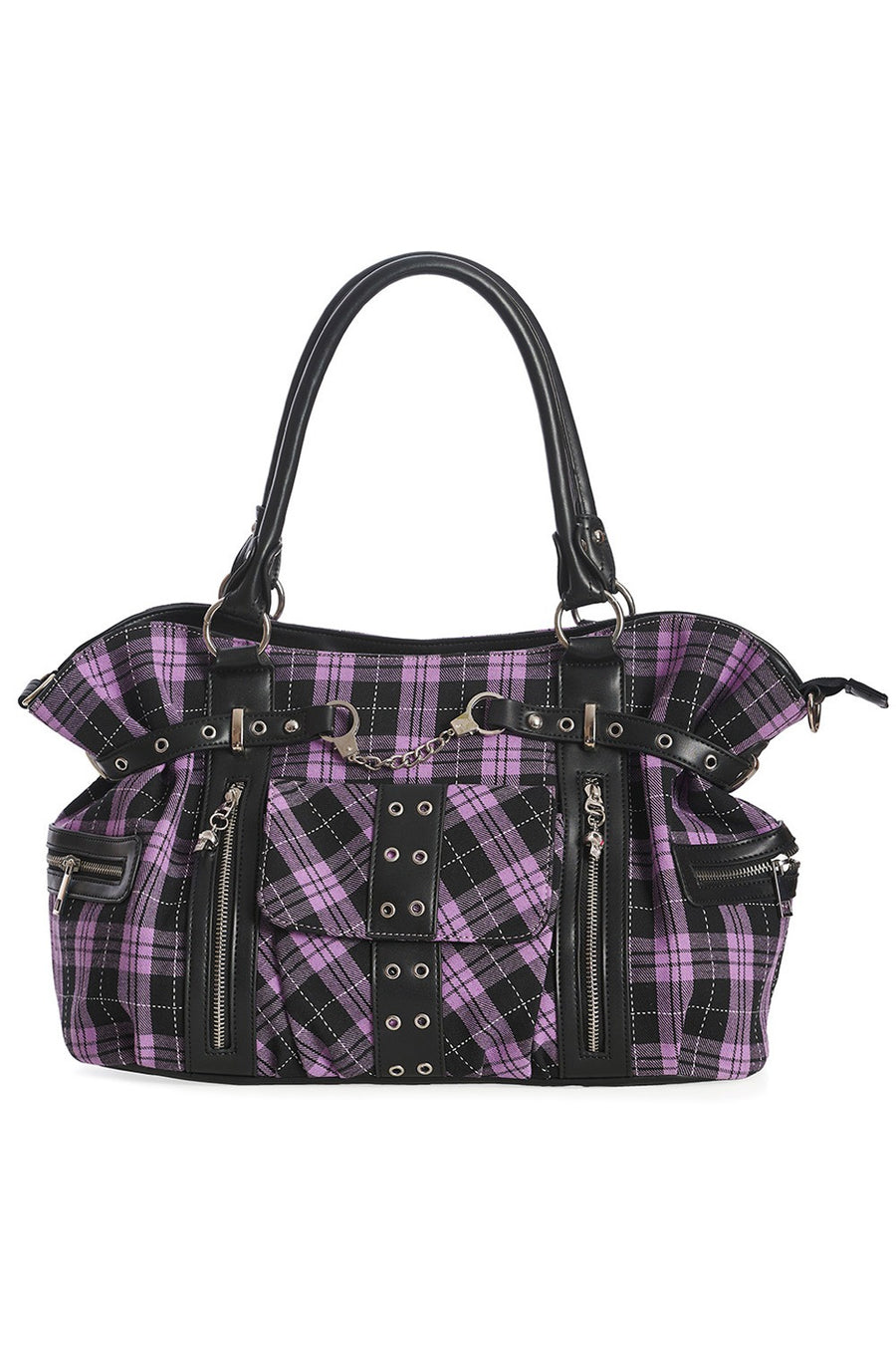 Lavender Plaid Punk Bag [PURPLE/BLACK]