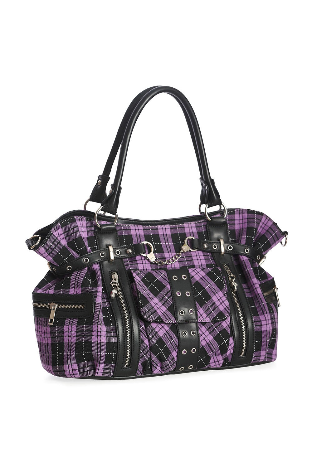 Lavender Plaid Punk Bag [PURPLE/BLACK]