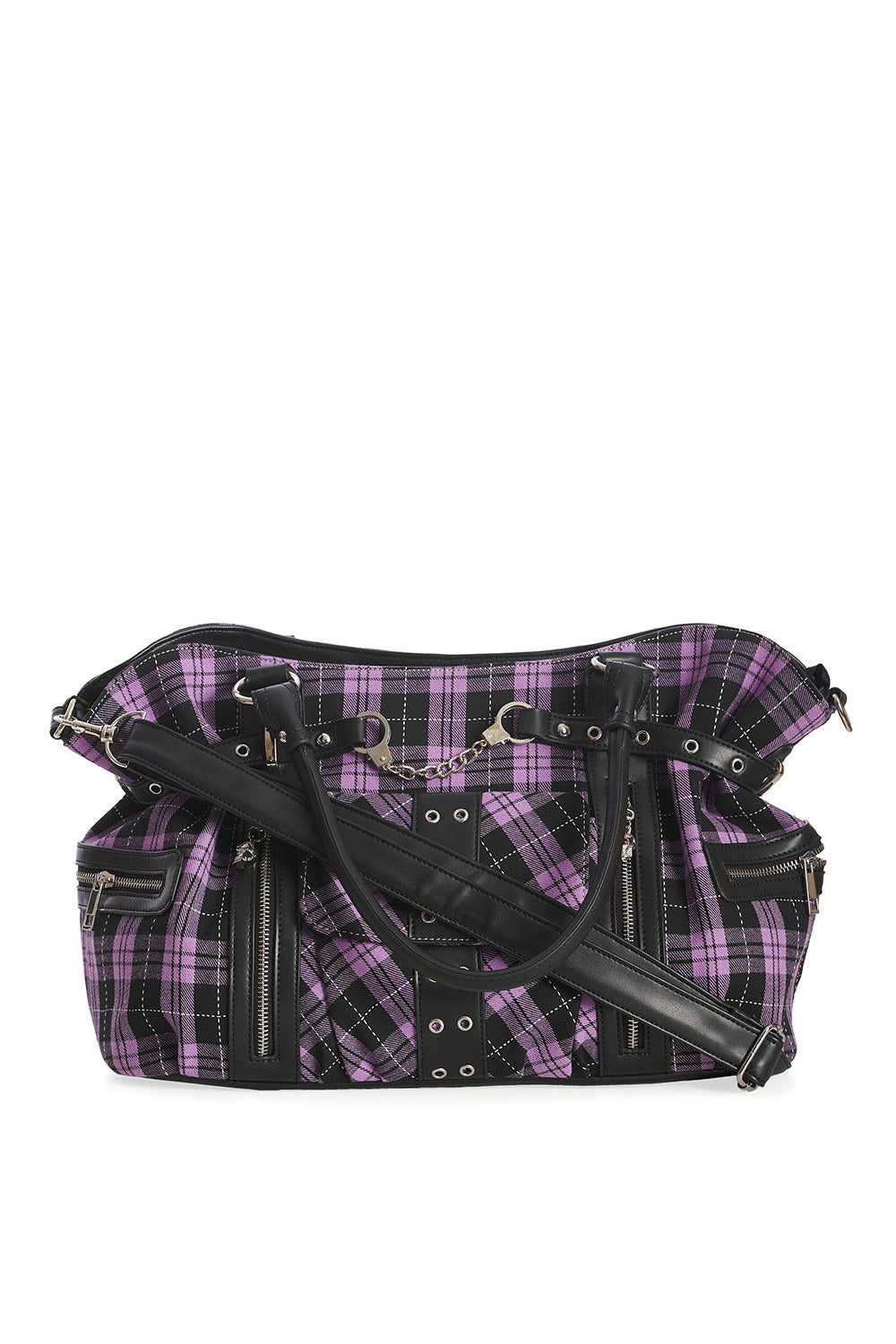 Lavender Plaid Punk Bag [PURPLE/BLACK]