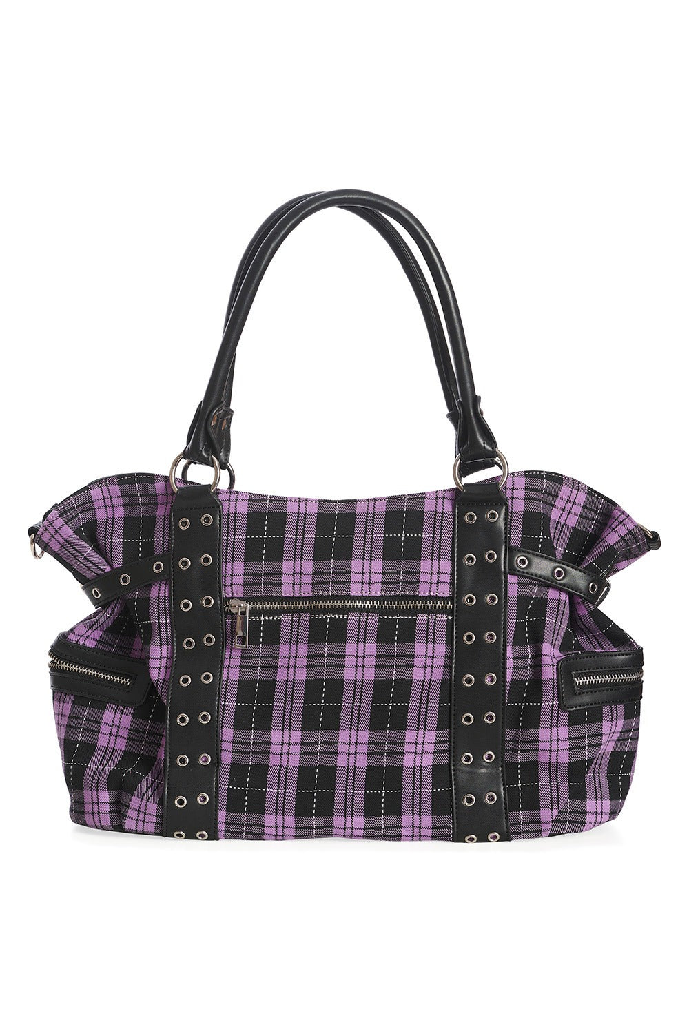 Lavender Plaid Punk Bag [PURPLE/BLACK]