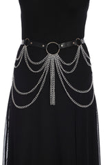 high-waisted gothic chain belt