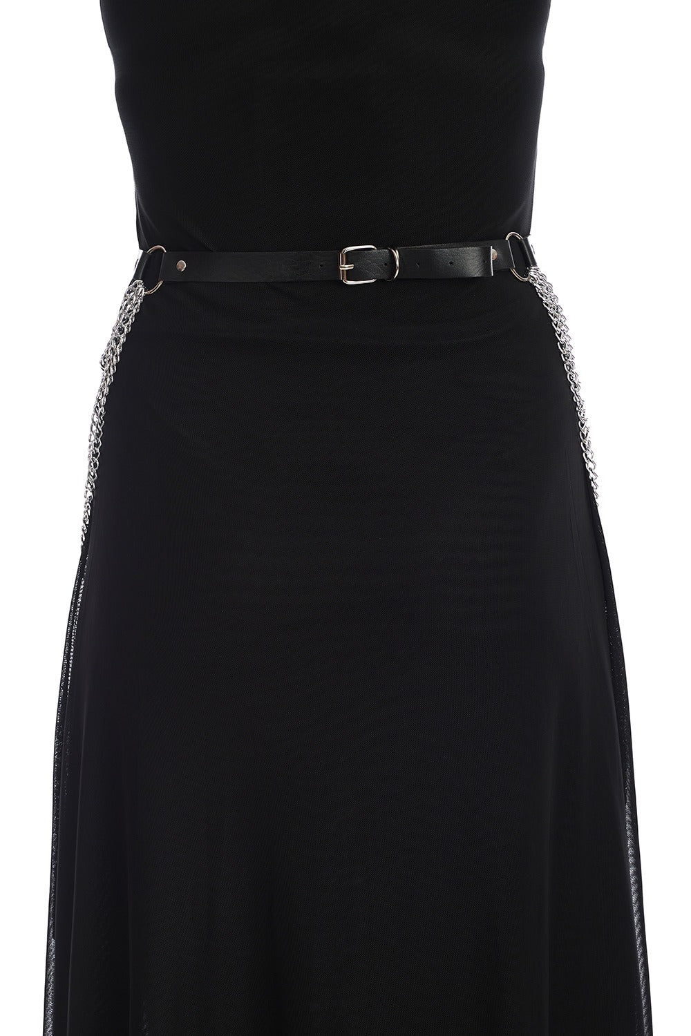 womens gothic high waisted buckled belt made of vegan leather 