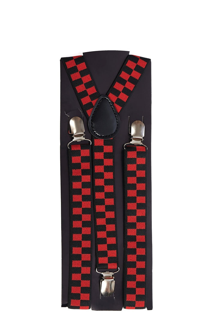 Red Checker Emo Suspenders