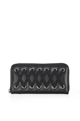 emo eyelet lace-up wallet