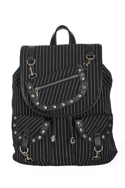 Gothfather Pinstripe Backpack [BLACK]