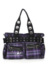 light purple plaid punk purse