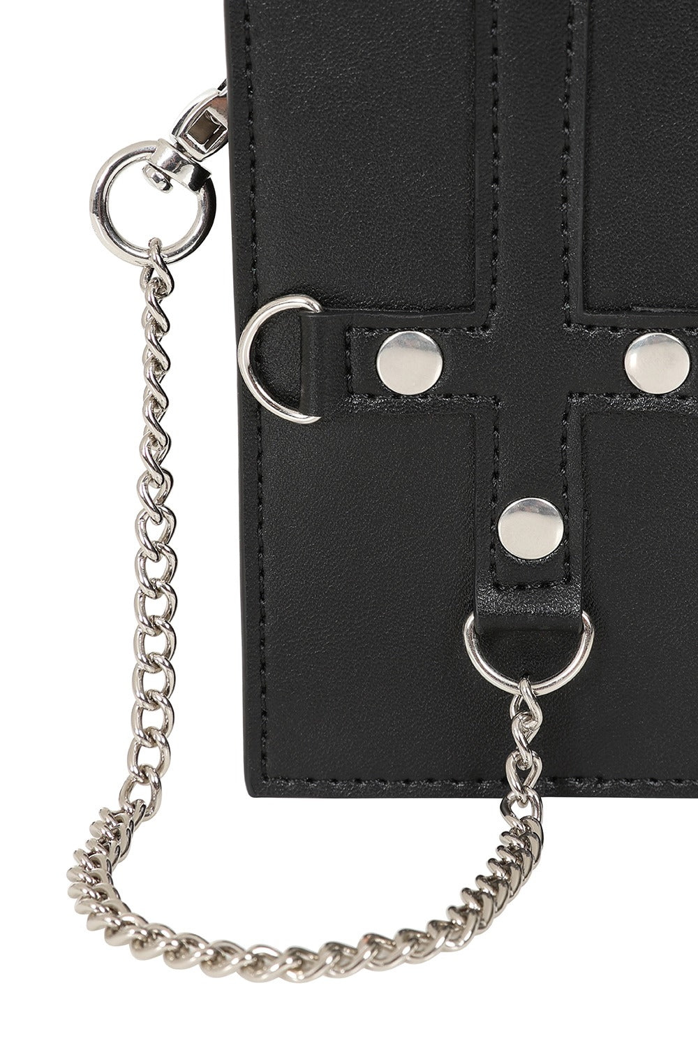 mens gothic cross vegan leather wallet