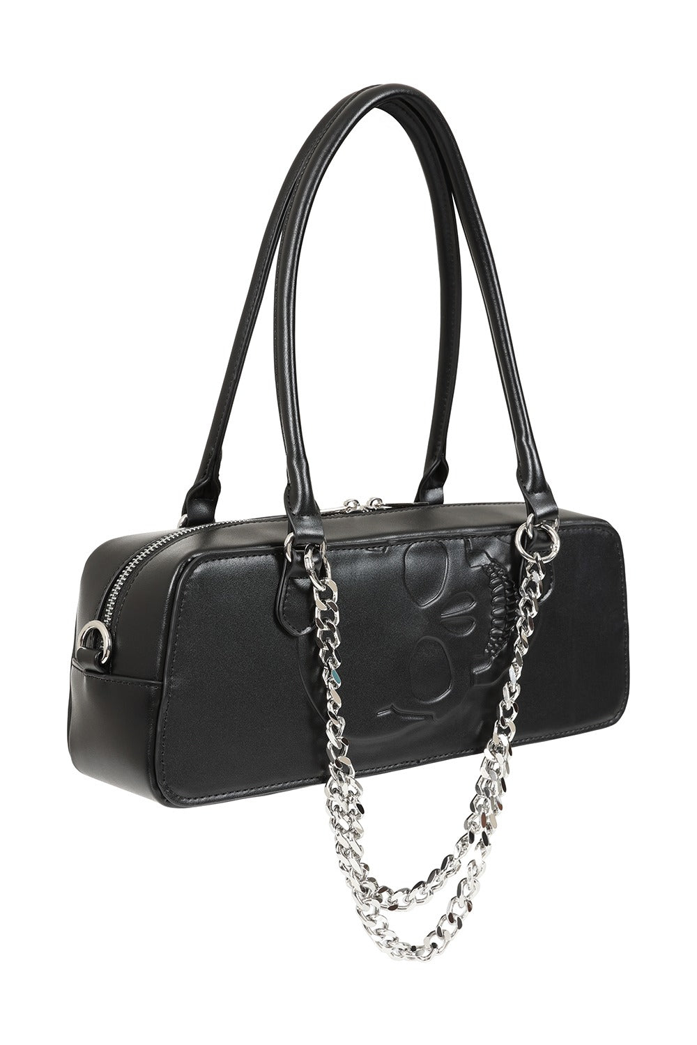 embossed skull barrel bag