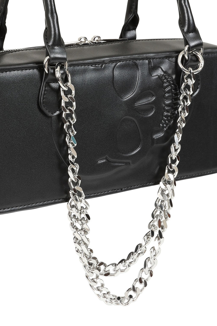 o-ring and chain street goth skull purse