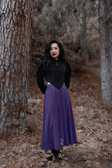 Womens black pointed hem long sleeve top
