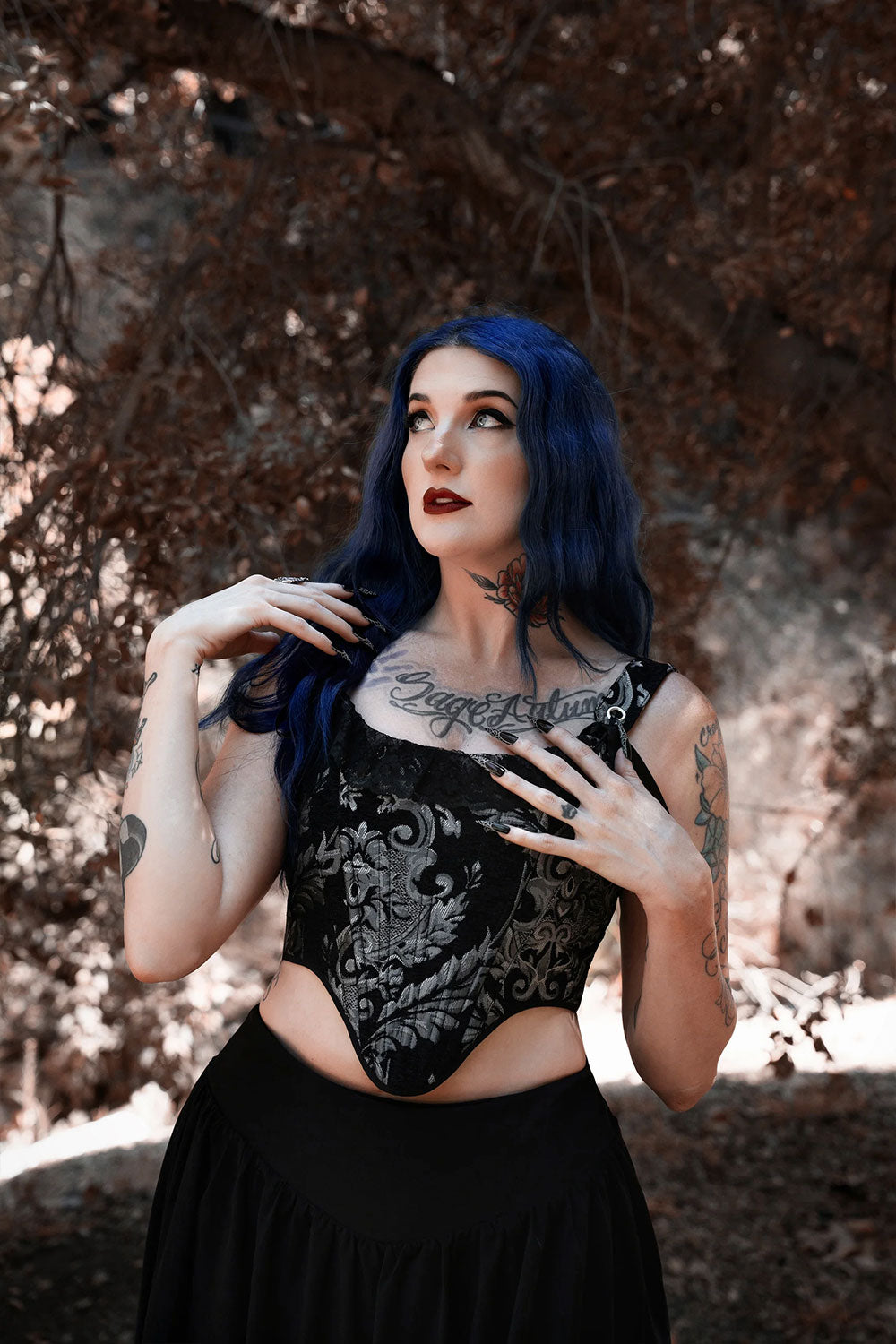 romantic goth flattering womens top black corset
