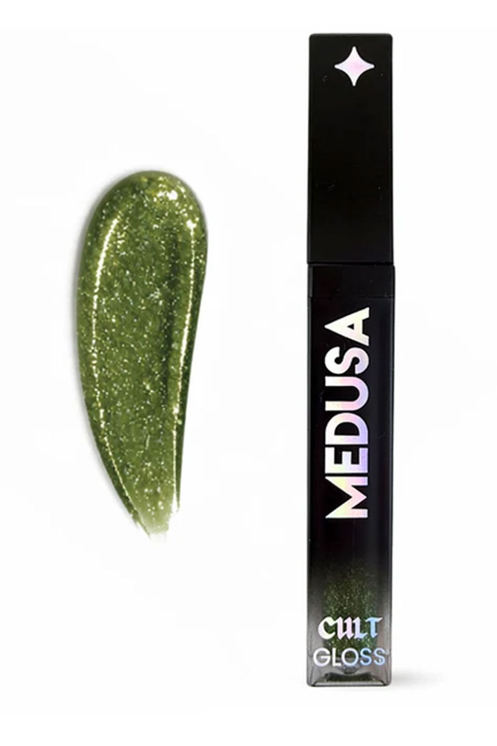 Mossy Green Multi-Dimensional Sparkle Lip Gloss Toxic from Medusa