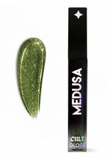 Mossy Green Multi-Dimensional Sparkle Lip Gloss Toxic from Medusa