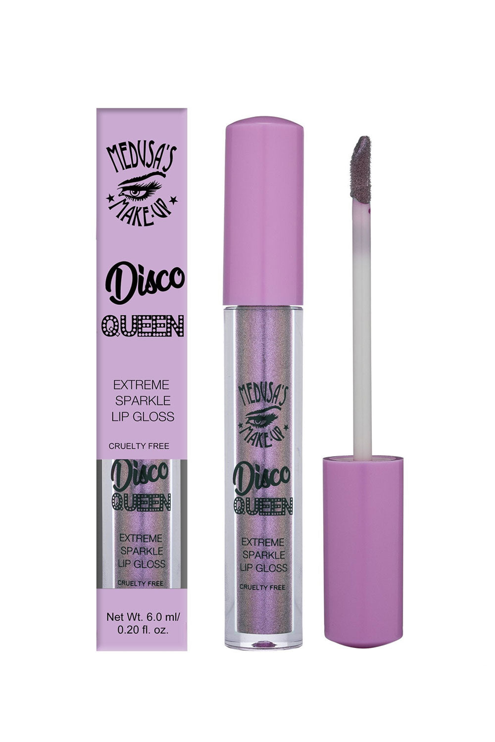 pale violet with blue and magenta pearlescence disco queen lip gloss from Medusa