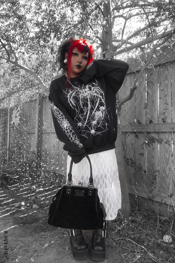 Death Spider Sweatshirt [Spiderweb Sleeves]