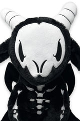 skeleton goat plush toy with horns and batwings
