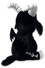black and white embroidered skeleton goat plush toy studded animal for adults