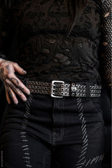 genuine leather studded belt
