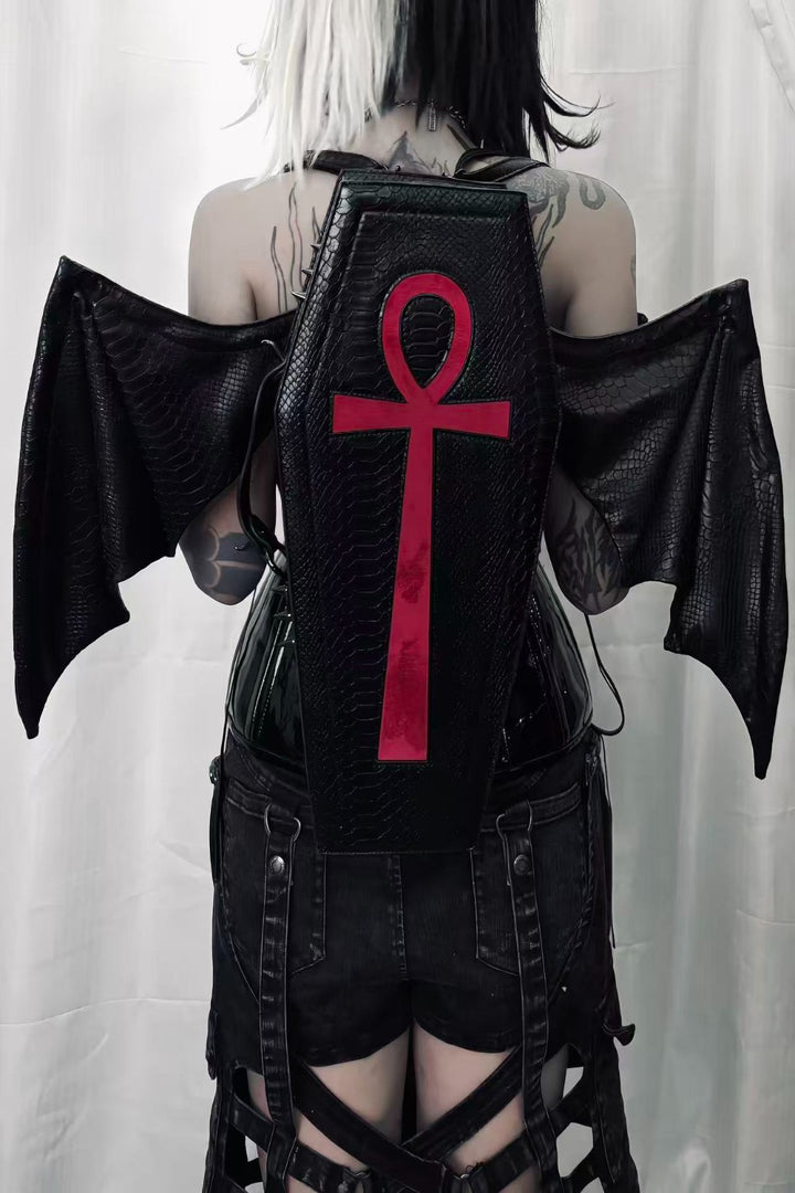 Ankh Coffin Batwing Bag [Snakeskin]