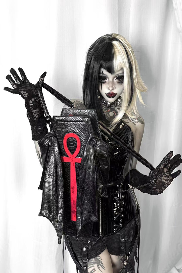 Ankh Coffin Batwing Bag [Snakeskin]