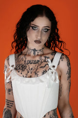 punk emo white corset top for women