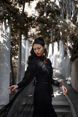 lantern sleeve emo outerwear mesh duster