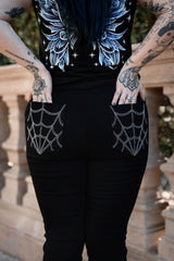 alternative fashion lace up pants with a dark gothic aesthetic for punk rock looks witchy styling and grunge streetwear