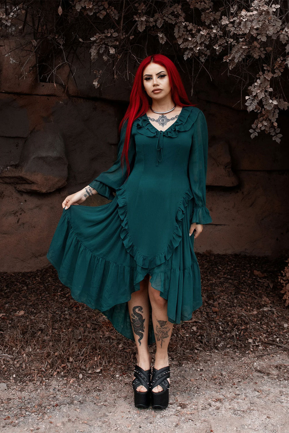 Allonge Garden Dress from Lively ghosts with layered ruffle hem