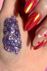 Festival rave purple chunky glitter gel