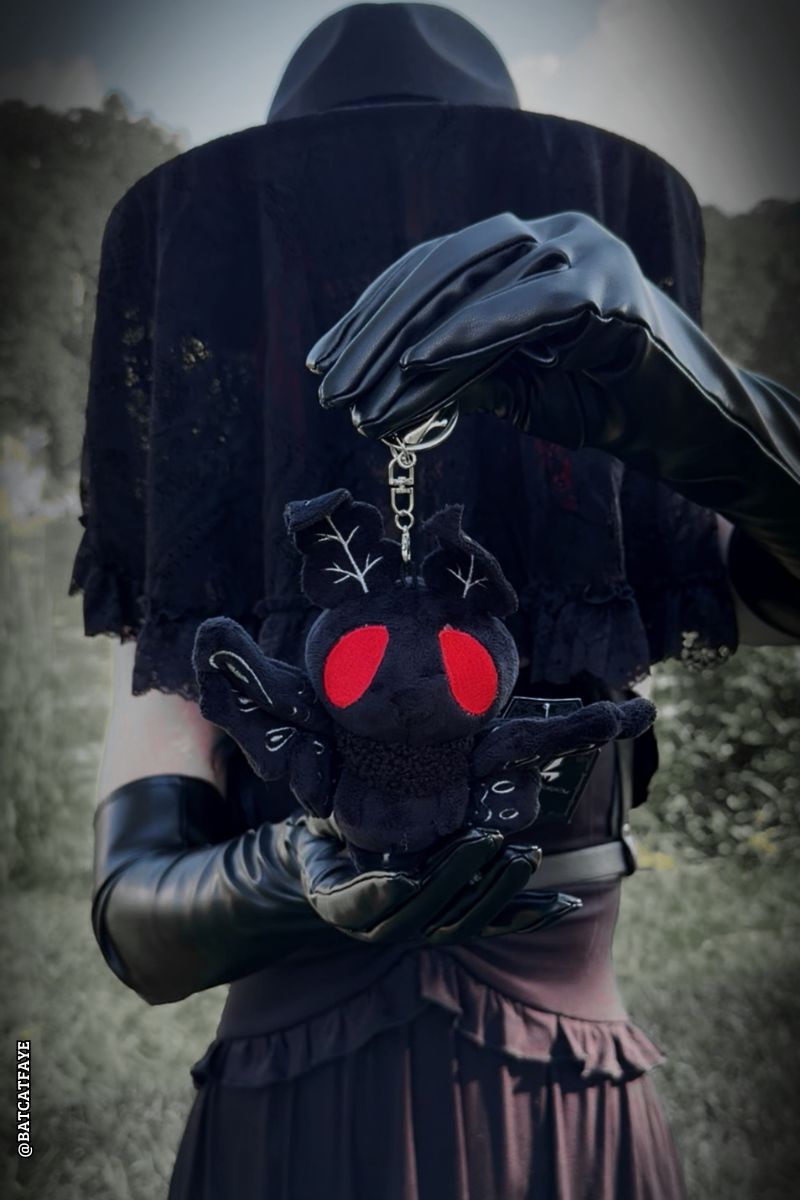 black moth plushie keychain toy 