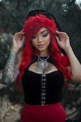 vegan emo red and black santa clause hat